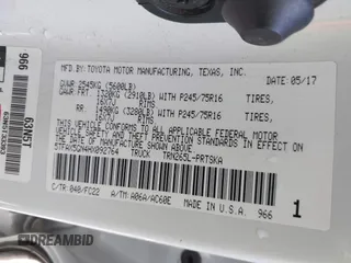 2017 Toyota Tacoma SR with VIN 5TFAX5GN4HX092764, listed as a IAAI auction lot 41708434 with 114,607 mi miles. Bid and sale history available at carsss.com. Image 9.