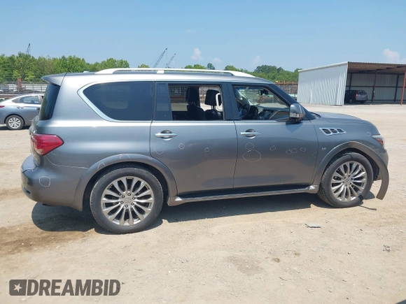 2016 Infiniti QX80 with VIN JN8AZ2NE5G9123443, listed as a IAAI auction lot 42595593 with 150,505 mi miles and . Bid and sale history available at DreamBid. Image 13.