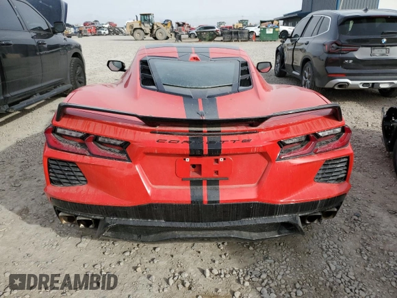 2021 Chevrolet Corvette 3LT with VIN 1G1YC2D42M5105403, listed as a Copart auction lot 43634015 with 25,635 mi miles and Salvage Title. Bid and sale history available at carsss.com. Image 6.