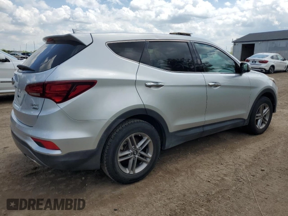 2017 Hyundai Santa Fe 2.4L z VIN 5XYZTDLB9HG466552, wystawiony jako Copart lot #57265315 z przebiegiem 123 390 mil mil oraz Czysty tytuł • Clean title. Historia ofert i sprzedaży dostępna na DreamBid. Obrazek 3.