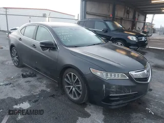 2015 Acura TLX V6 Tech with VIN 19UUB2F50FA025527, listed as a IAAI auction lot 40706351 with 121,378 mi miles. Bid and sale history available at carsss.com. Image 1.