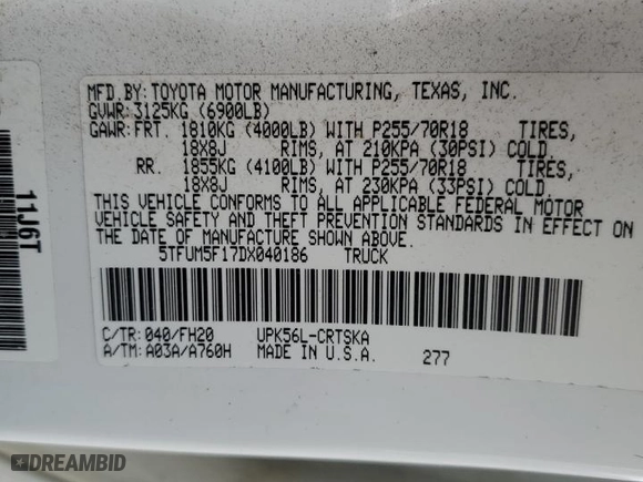 2013 Toyota Tundra 4WD Truck with VIN 5TFUM5F17DX040186, listed as a Copart auction lot 47253605 with 132,932 mi miles and Salvage Title. Bid and sale history available at carsss.com. Image 14.