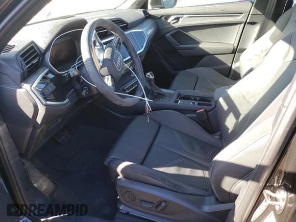 2022 Audi Q3 S line Premium Plus with VIN WA1EECF32N1144025, listed as a Copart auction lot 38752623 with 3,130 mi miles and . Bid and sale history available at DreamBid. Image 7.