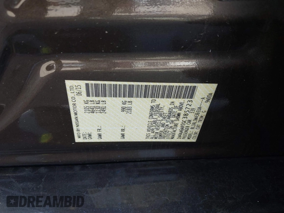 2016 Nissan Maxima Platinum with VIN 1N4AA6AP2GC385723, listed as a IAAI auction lot 41753328 with 162,845 mi miles and . Bid and sale history available at DreamBid. Image 9.