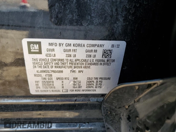 2023 Buick Encore GX Select with VIN KL4MMDSL7PB045899, listed as a Copart auction lot 53169085 with 14,106 mi miles and Clean title. Bid and sale history available at DreamBid. Image 13.