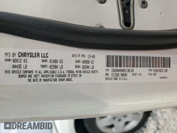2009 Dodge Caliber SXT z VIN 1B3HB48A89D198108, wystawiony jako Copart lot #58910415 z przebiegiem 176 257 mil mil oraz Czysty tytuł • Clean title. Historia ofert i sprzedaży dostępna na DreamBid. Obrazek 12.