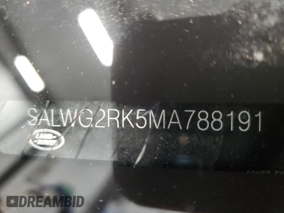 2021 Land Rover Range Rover Sport SE with VIN SALWG2RK5MA788191, listed as a Copart auction lot 40770484 with Not Provided miles and . Bid and sale history available at DreamBid. Image 13.