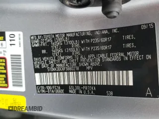 2015 Toyota Sienna LE AAS with VIN 5TDKK3DC6FS660218, listed as a Copart auction lot 51654865 with 139,801 mi miles and Salvage Title. Bid and sale history available at carsss.com. Image 16.