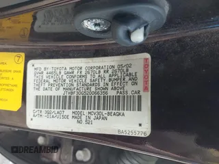 2002 Lexus ES 300 with VIN JTHBF30G520066356, listed as a IAAI auction lot 42519247 with 141,662 mi miles and . Bid and sale history available at DreamBid. Image 9.