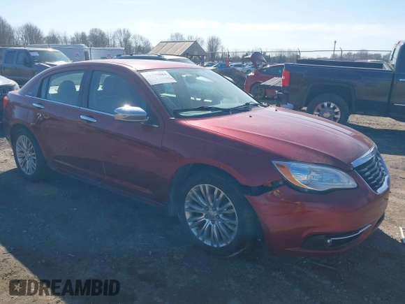 2012 Chrysler 200 Limited with VIN 1C3CCBCG9CN107519, listed as a IAAI auction lot 41779884 with 149,608 mi miles. Bid and sale history available at carsss.com. Image 1.