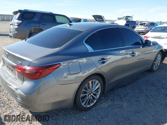 2019 Infiniti Q50 3.0t LUXE with VIN JN1EV7AP9KM516769, listed as a IAAI auction lot 41836255 with 40,017 mi miles. Bid and sale history available at carsss.com. Image 4.