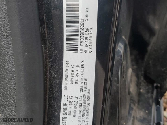 2015 Chrysler 200 C with VIN 1C3CCCEGXFN589313, listed as a Copart auction lot 51570985 with 114,498 mi miles and Salvage Title. Bid and sale history available at carsss.com. Image 13.