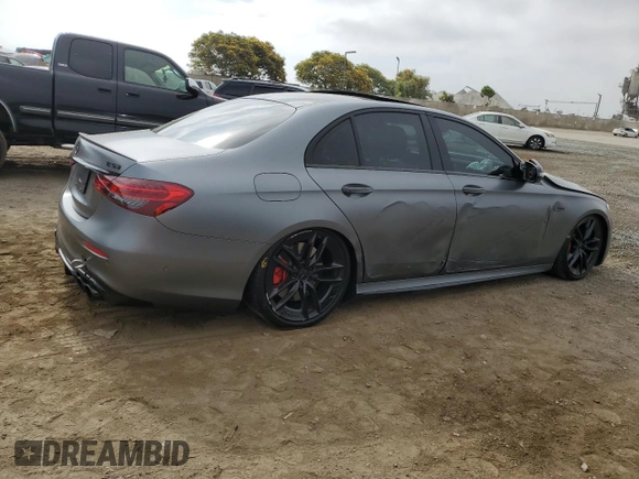 2023 Mercedes-Benz E 53 AMG with VIN W1KZF6BB5PB168809, listed as a Copart auction lot 63260164 with 9,666 mi miles and Salvage Title. Bid and sale history available at DreamBid. Image 3.