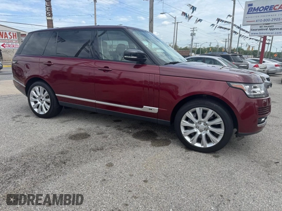 2015 Land Rover Range Rover Supercharged with VIN SALGS3TF5FA226038, listed as a Copart auction lot 58631935 with 125,000 mi miles and Clean title. Bid and sale history available at DreamBid. Image 1.