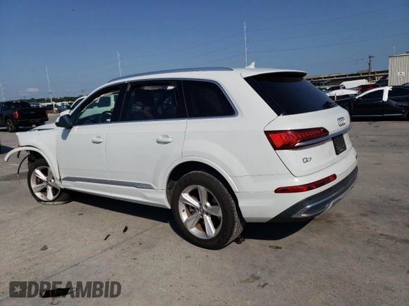 2020 Audi Q7 Premium with VIN WA1AJAF79LD006821, listed as a Copart auction lot 58021623 with 0 mi miles. Bid and sale history available at carsss.com. Image 2.