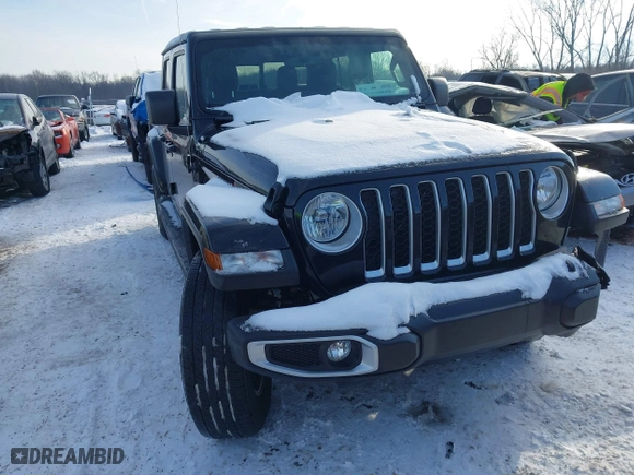2023 Jeep Gladiator Overland with VIN 1C6HJTFG1PL553343, listed as a IAAI auction lot 41349518 with 19,556 mi miles. Bid and sale history available at carsss.com. Image 1.