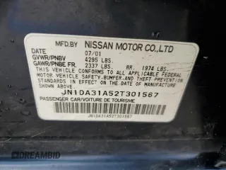2002 Nissan Maxima GLE z VIN JN1DA31A52T301567, wystawiony jako Copart lot #51479115 z przebiegiem 122 327 mil mil oraz Szkoda całkowita • Salvage title. Historia ofert i sprzedaży dostępna na DreamBid. Obrazek 12.