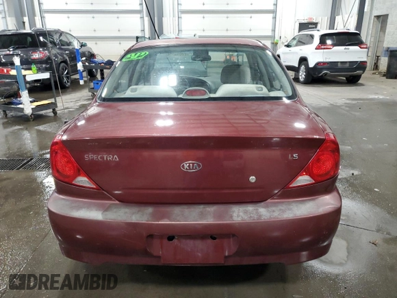 2003 Kia Spectra with VIN KNAFB121735217341, listed as a Copart auction lot 72016504 with 116,224 mi miles and Salvage Title. Bid and sale history available at DreamBid. Image 6.
