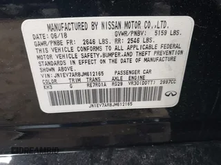2018 Infiniti Q50 Sport with VIN JN1EV7AR8JM612165, listed as a IAAI auction lot 42007029 with 71,328 mi miles and . Bid and sale history available at carsss.com. Image 9.