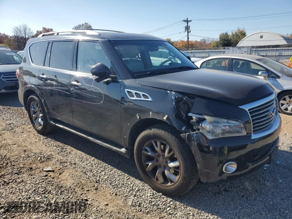 2012 Infiniti QX56 7-passenger with VIN JN8AZ2NE0C9020280, listed as a Copart auction lot 76910394 with 149,414 mi miles and Salvage Title. Bid and sale history available at carsss.com. Image 4.