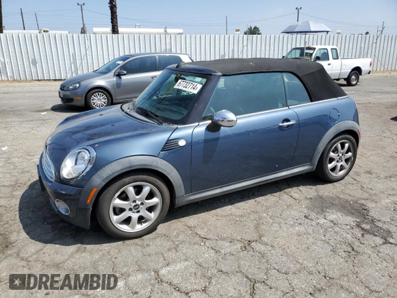 2010 MINI Convertible with VIN WMWMR3C51ATU97217, listed as a Copart auction lot 67732714 with 127,880 mi miles and Clean Title. Bid and sale history available at DreamBid. Image 1.