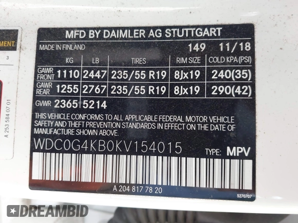 2019 Mercedes-Benz GLC 300 z VIN WDC0G4KB0KV154015, wystawiony jako IAAI lot #41049218 z przebiegiem 38 473 mil mil oraz . Historia ofert i sprzedaży dostępna na DreamBid. Obrazek 9.