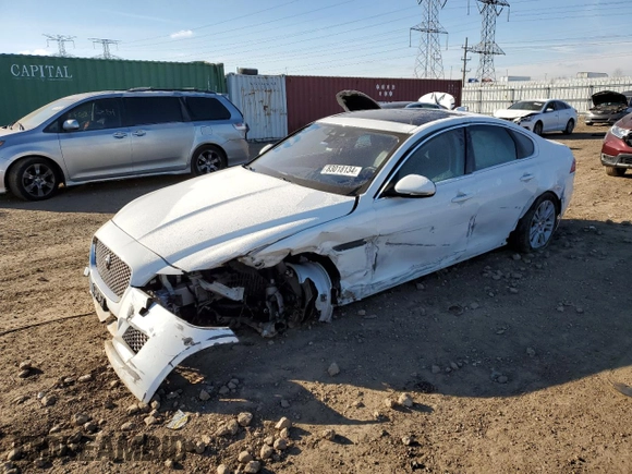 2017 Jaguar XF 35t Premium with VIN SAJBJ4BV1HCY30830, listed as a Copart auction lot 83018134 with 86,534 mi miles and Salvage Title. Bid and sale history available at carsss.com. Image 1.