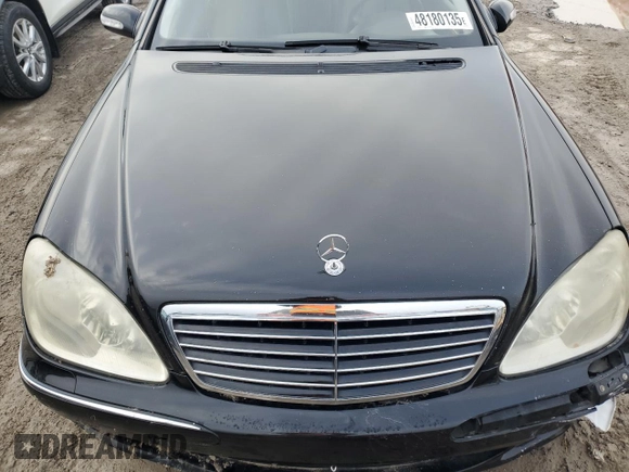 2003 Mercedes-Benz S-Class 5.0L with VIN WDBNG75JX3A326428, listed as a Copart auction lot 48180135 with 0 mi miles and Salvage Title. Bid and sale history available at carsss.com. Image 12.