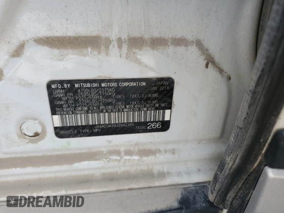 2018 Mitsubishi Outlander SE с VIN JA4AD3A39JZ042385, выставлен на аукционе Copart как лот 49874345 с пробегом 166 339 миль миль и Списание • Salvage title. История ставок и продаж доступна на DreamBid. Изображение 15.
