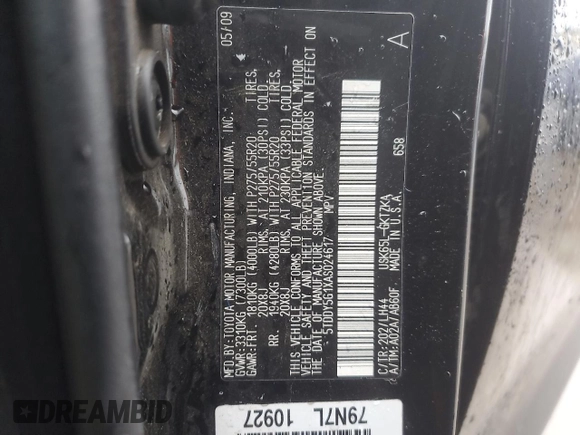 2010 Toyota Sequoia Platinum with VIN 5TDDY5G1XAS024617, listed as a Copart auction lot 78900744 with 218,546 mi miles and Salvage Title. Bid and sale history available at carsss.com. Image 14.