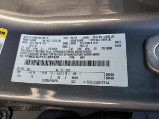 2023 Ford Bronco with VIN 1FMEE5DP0PLB97820, listed as a Copart auction lot 50392985 with 29,950 mi miles and Salvage Title. Bid and sale history available at DreamBid. Image 15.