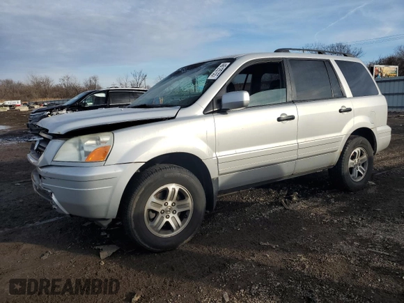 2005 Honda Pilot EX-L with RES with VIN 5FNYF18605B060711, listed as a Copart auction lot 46125755 with 193,062 mi miles and Salvage Title. Bid and sale history available at carsss.com. Image 1.