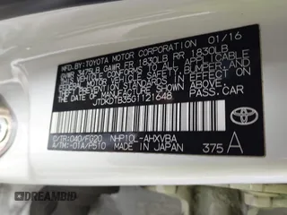 2016 Toyota Prius One with VIN JTDKDTB35G1121648, listed as a IAAI auction lot 42019218 with 74,687 mi miles and . Bid and sale history available at carsss.com. Image 9.