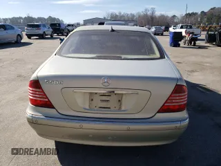 2001 Mercedes-Benz S-Class with VIN WDBNG75J81A140058, listed as a Copart auction lot 46581345 with 0 mi miles and Salvage Title. Bid and sale history available at carsss.com. Image 6.