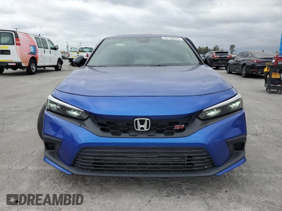 2022 Honda Civic Si with VIN 2HGFE1E51NH471195, listed as a Copart auction lot 53160375 with 26,032 mi miles and Salvage Title. Bid and sale history available at DreamBid. Image 5.