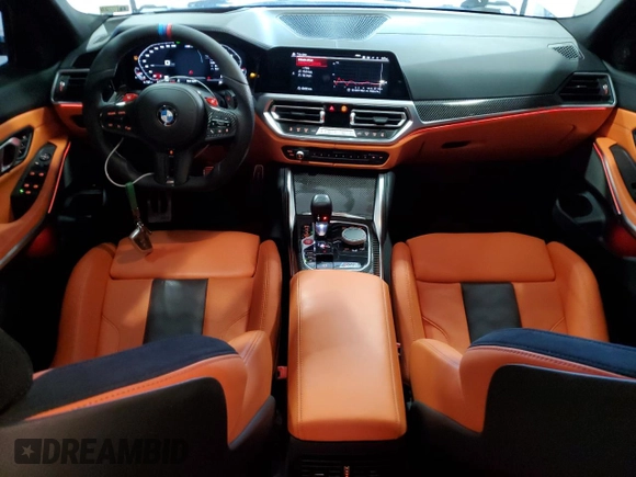 2022 BMW M3 Competition xDrive with VIN WBS43AY03NFM31044, listed as a Copart auction lot 84862834 with 19,417 mi miles and Salvage title. Bid and sale history available at DreamBid. Image 8.