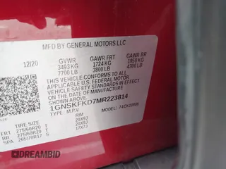 2021 Chevrolet Suburban Premier with VIN 1GNSKFKD7MR223814, listed as a IAAI auction lot 41491296 with 78,739 mi miles and . Bid and sale history available at DreamBid. Image 9.