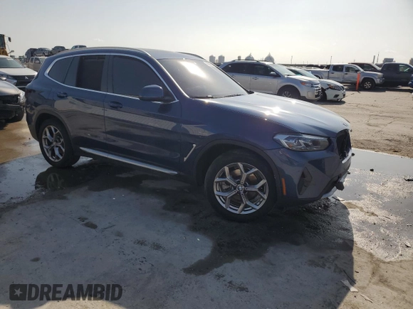 2022 BMW X3 sDrive30i with VIN 5UX43DP09N9J67075, listed as a Copart auction lot 48866855 with 0 mi miles and Salvage Title. Bid and sale history available at carsss.com. Image 4.