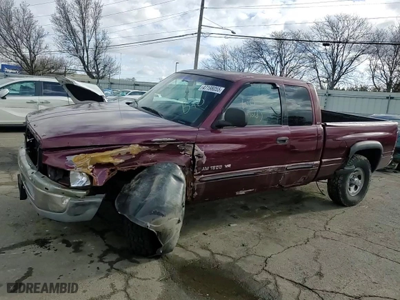 2000 Dodge Ram 1500 with VIN 1B7HC13Y9YJ157209, listed as a Copart auction lot 47198055 with 142,848 mi miles and Salvage Title. Bid and sale history available at carsss.com. Image 10.