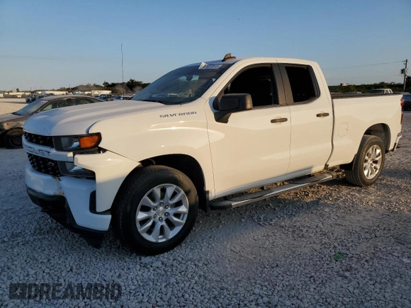2020 Chevrolet Silverado 1500 Custom with VIN 1GCRWBEF9LZ281181, listed as a Copart auction lot 43327815 with 80,007 mi miles and Salvage Title. Bid and sale history available at carsss.com. Image 1.