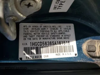 1995 Honda Accord LX with VIN 1HGCD5636SA161516, listed as a Copart auction lot 80268014 with 201,402 mi miles and Salvage Title. Bid and sale history available at carsss.com. Image 14.