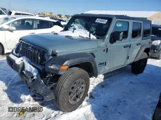 2024 Jeep Wrangler Sport with VIN 1C4PJXDG5RW315947, listed as a Copart auction lot 42799845 with 2,266 mi miles and Salvage Title. Bid and sale history available at DreamBid. Image 1.