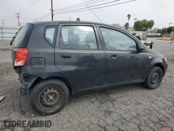 2007 Chevrolet Aveo LS with VIN KL1TD666X7B763715, listed as a Copart auction lot 52830185 with 145,828 mi miles and Clean title. Bid and sale history available at DreamBid. Image 3.