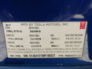 2017 Tesla Model S 60 with VIN 5YJSA1E19HF186227, listed as a IAAI auction lot 41888015 with 105,510 mi miles and . Bid and sale history available at DreamBid. Image 9.