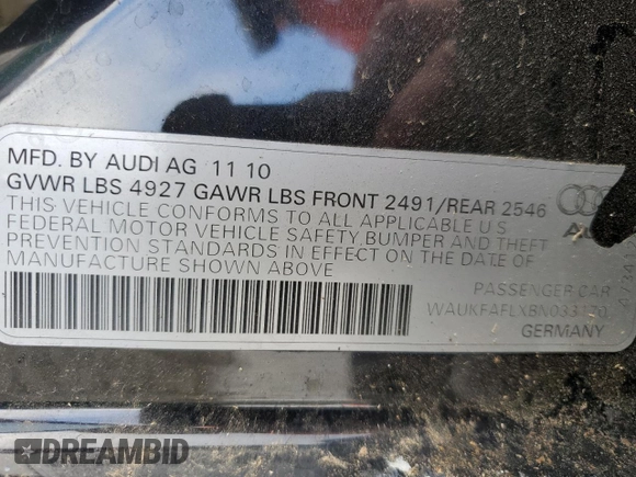 2011 Audi A4 Prestige z VIN WAUKFAFLXBN033170, wystawiony jako Copart lot #81143614 z przebiegiem 185 133 mil mil oraz Szkoda całkowita • Salvage title. Historia ofert i sprzedaży dostępna na DreamBid. Obrazek 15.