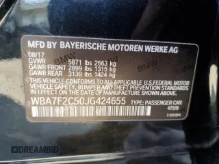 2018 BMW 7 Series ALPINA B7 xDrive with VIN WBA7F2C50JG424655, listed as a Copart auction lot 70325634 with 0 mi miles and Salvage Title. Bid and sale history available at carsss.com. Image 12.