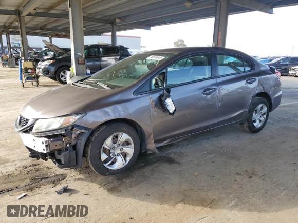 2015 Honda Civic Sedan LX with VIN 19XFB2E56FE006521, listed as a Copart auction lot 49694945 with 75,388 mi miles and Clean Title. Bid and sale history available at carsss.com. Image 1.