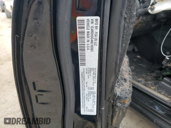 2022 Dodge Durango GT Plus with VIN 1C4RDHDG4NC102067, listed as a Copart auction lot 74021683 with Not Provided miles and Non Repairable. Bid and sale history available at DreamBid. Image 13.