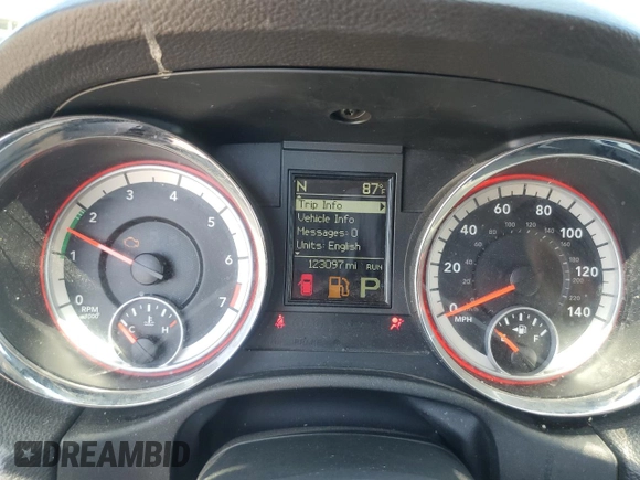2013 Dodge Durango SXT with VIN 1C4RDHAG7DC692378, listed as a Copart auction lot 55125935 with 123,097 mi miles and Salvage title. Bid and sale history available at DreamBid. Image 9.