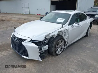 2021 Lexus IS with VIN JTHCA1D21M5116584, listed as a IAAI auction lot 41818401 with 56,354 mi miles. Bid and sale history available at carsss.com. Image 2.